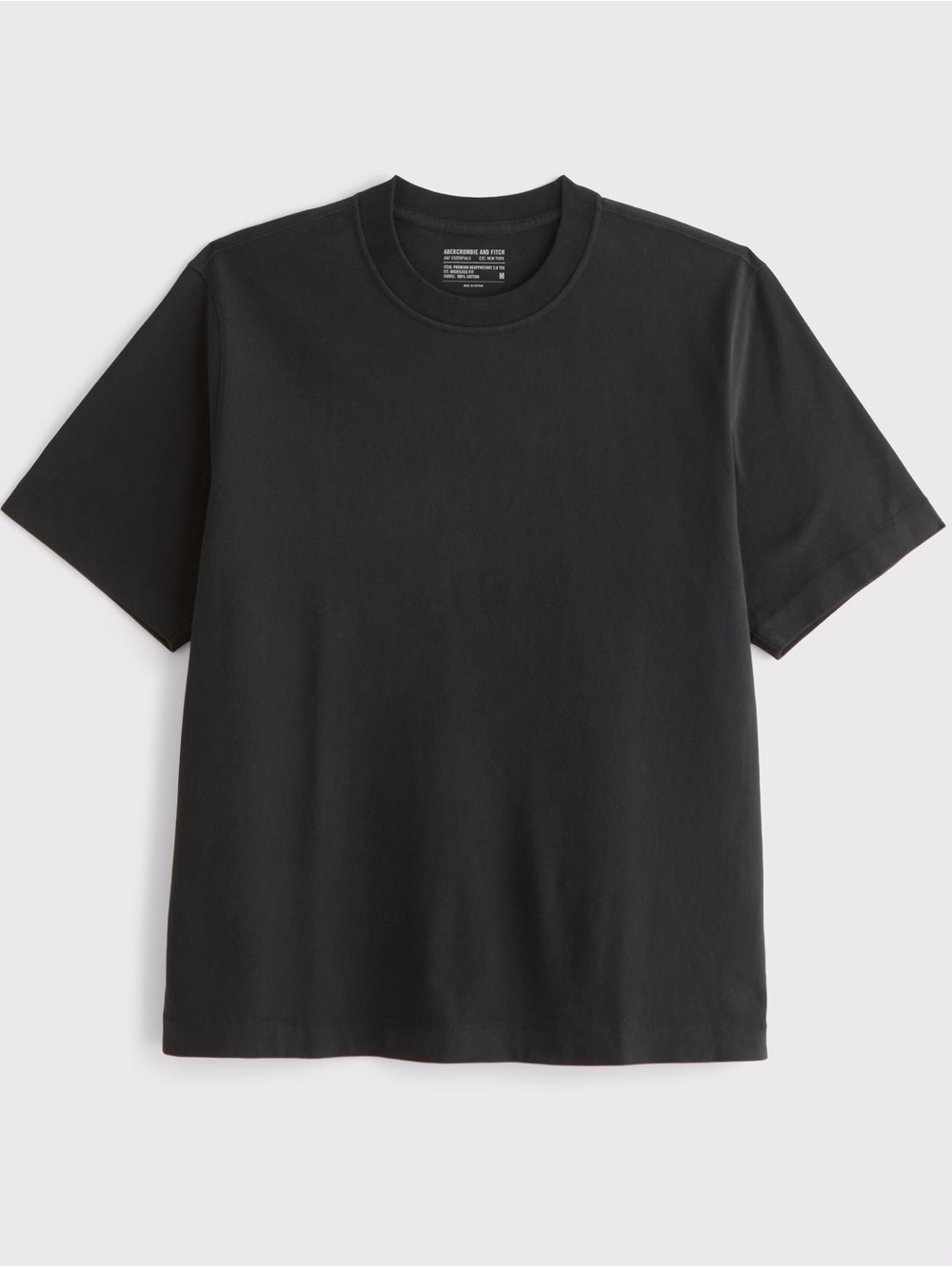 Abercrombie & Fitch Black premium essentials cropped tee
